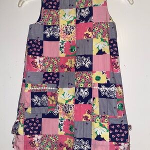 Lilly Pulitzer Pink and Blue Patchwork Kids Dress
